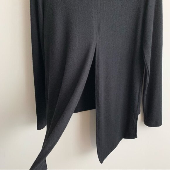 LNA Ace Sweater Open Split Back Slit Long Sleeve Asymmetrical hem Black Size XS - Picture 5 of 16